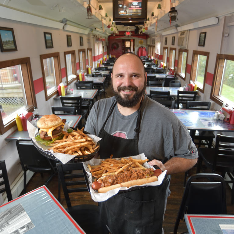 Eating at the Buckeye Express Diner (inside a train car!) is an experience perfect for families with young children!
