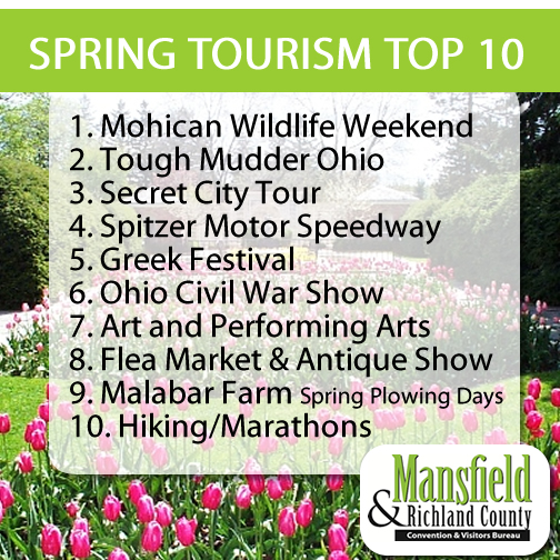 Mansfield Richland Ccounty Convention and Vistor Bureau Spring Tourism Top 10 List