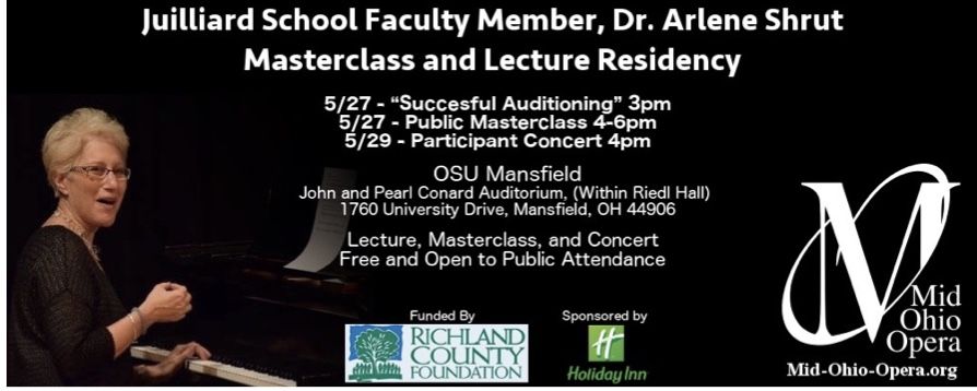 Arlene Shrut Masterclass Residency and Concert Destination Mansfield