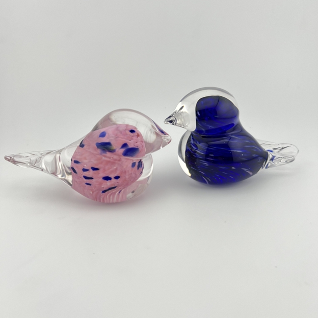 Glass blowing: Pair of Love Birds
