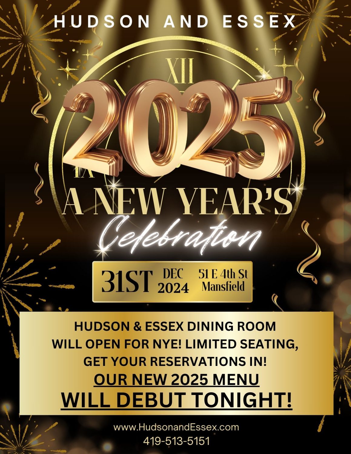 Hudson and Essex New Year’s Eve Celebration