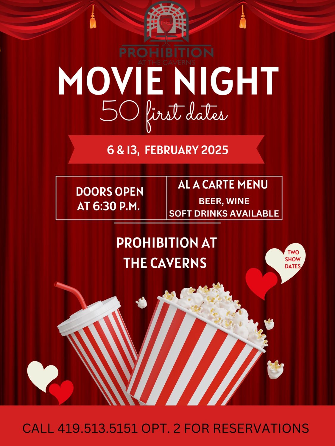 Movie Night at Prohibition at the Caverns