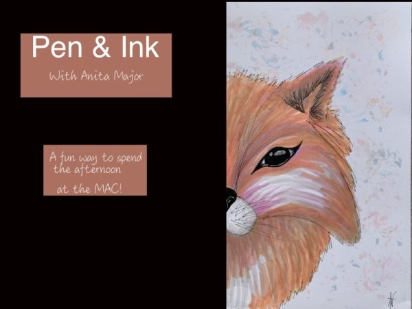  Pens & Ink with Anita: A Fox at the Mansfield Art Center