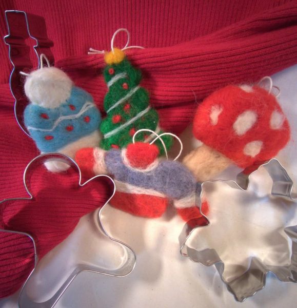 Needle Felt Holiday Cookie Ornament