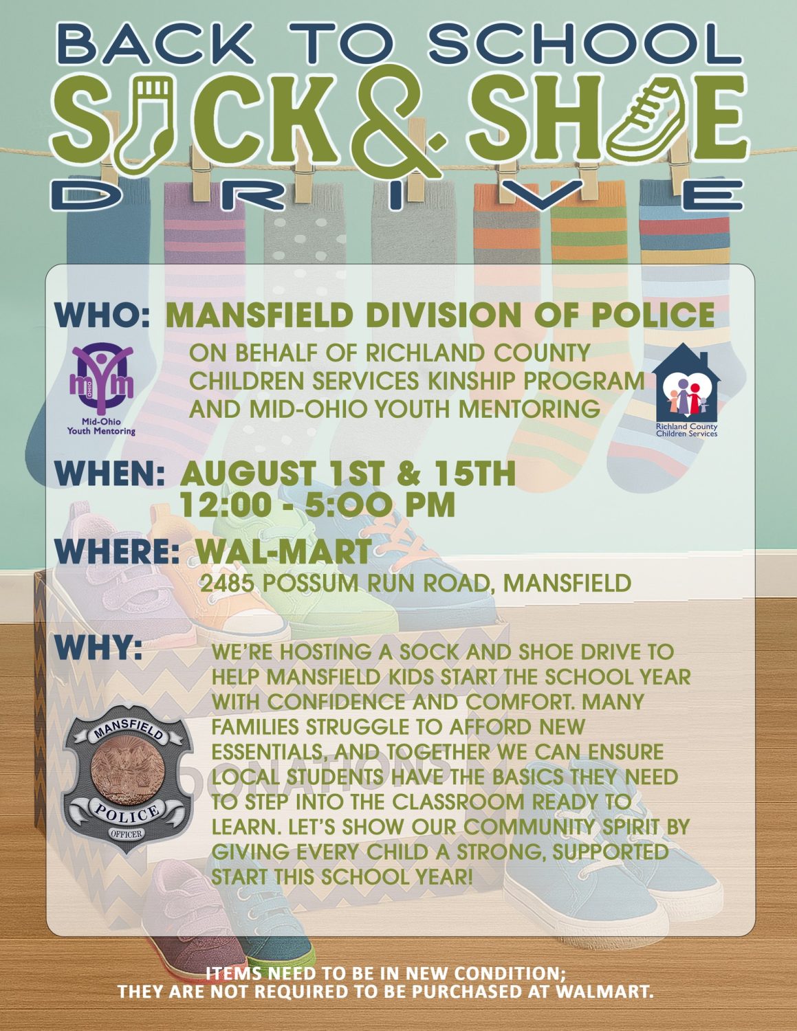 Back to School Sock and Shoe Drive