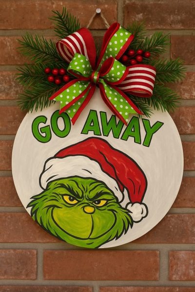 Grinch Door Sign Sip and Paint