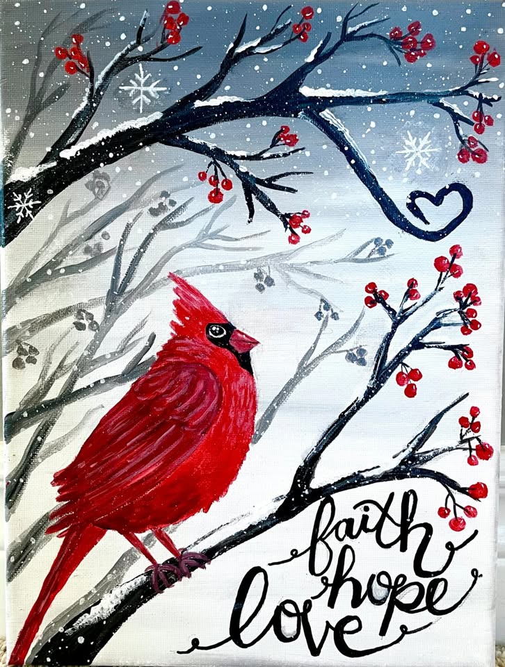 Cardinal of Hope Paint and Sip